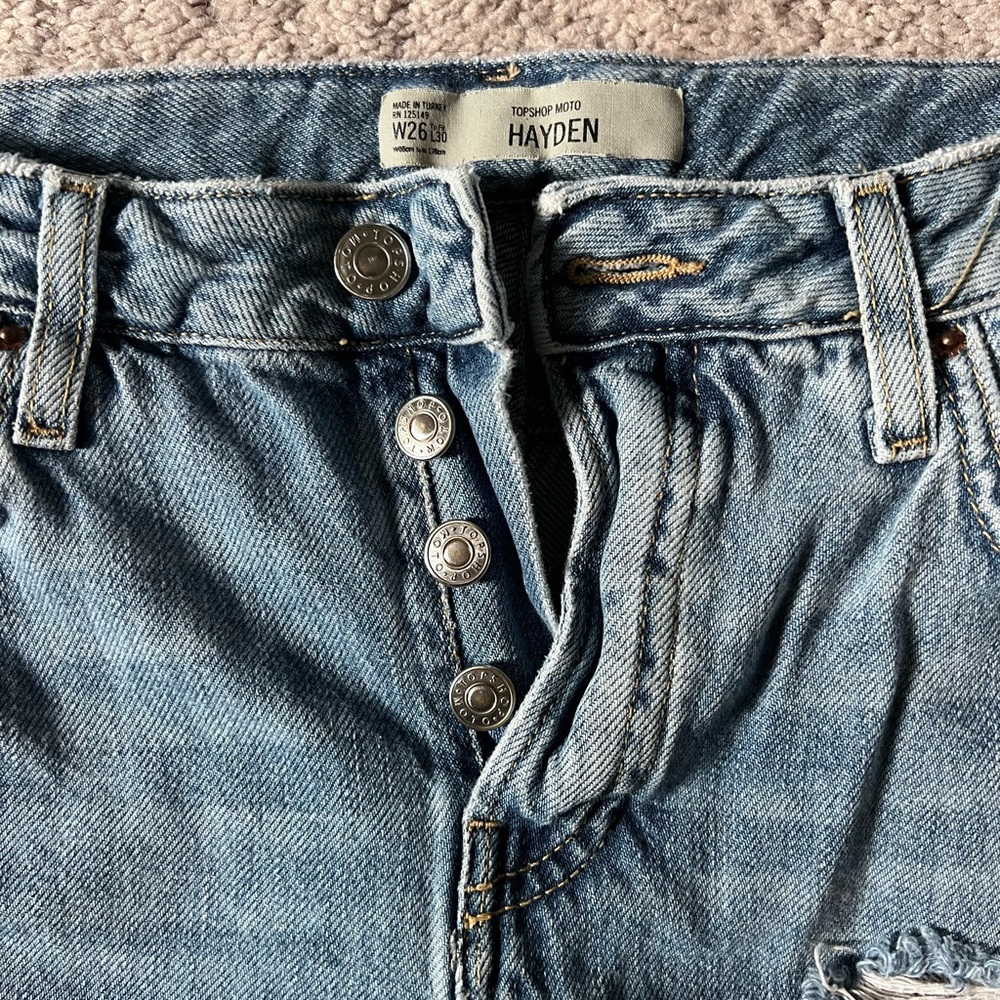 Topshop Moto Hayden Distressed Boyfriend Cut Jeans - Size 26 - Picture 3 of 6